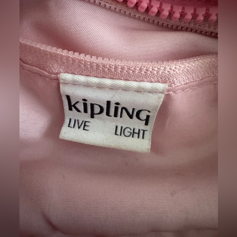Kipling Aras Furry Shoulder Bag Pink Y2K Barbiecore Faux Fur - Picture 9 of 13